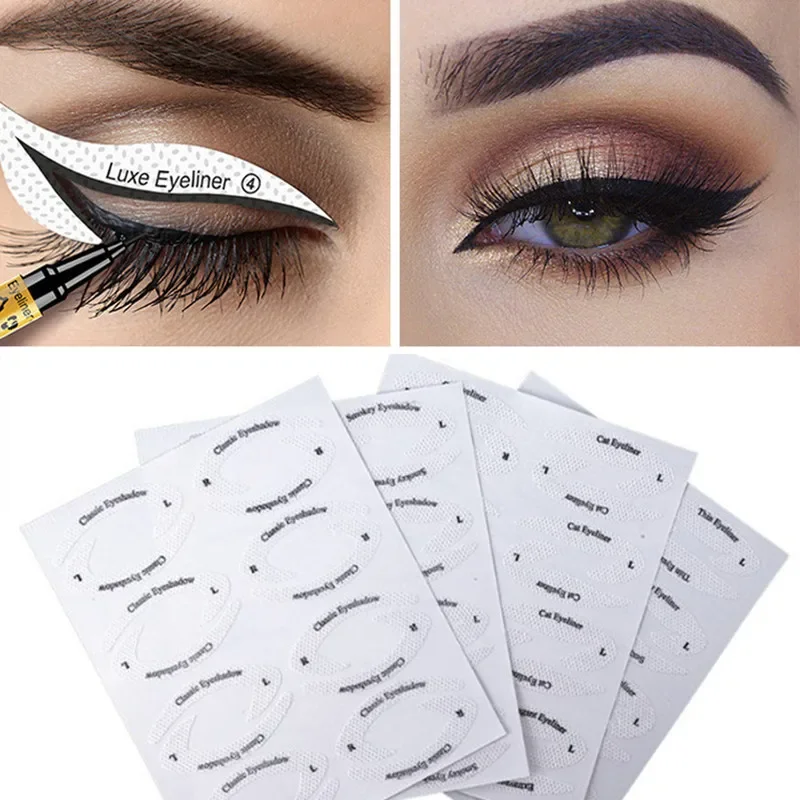 Augen Make-up Schablonen Eyeliner Schablonen Schimmel Vorlagen Formen Werkzeuge Augenbrauen Lidschatten Augen Make-up Vorlagen Werkzeuge Aufkleber Karte Image