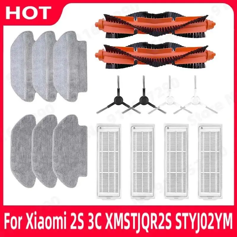 Für Xiaomi Mijia Roboter Staubsauger 2S 3C Mi Roboter Staubsauger P Mopp Tücher Hauptseite Pinsel Filter XMSTJQR2S STYJ02YM Zubehör Image