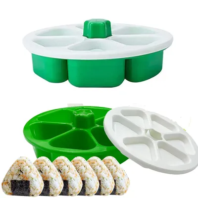 1/6 Cavity Triangle Sushi Mold Bento Onigiri Rice Ball Press Maker Non-stick Sushi Maker Tools For Seaweed Cilantro Rice Balls