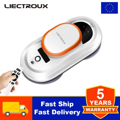 Liectroux HCR-09 Fensterreinigungsroboter,Staubsaugerroboter für Fenster,Fensterreinigungsroboter,elektrischer Glaswischer,Bodenwischroboter für Zuhause, AI Route, Fernbedienung, Anti-Dropping, Image