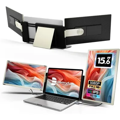 Authenticity guarantee.15.6" Laptop Screen Extender, 120% sRGB FHD 1080P IPS Triple Portable Laptop Monitor Extender with Hub US