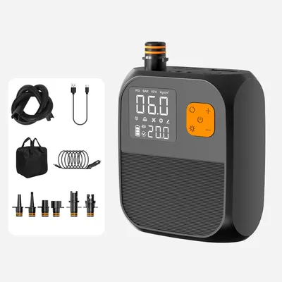 Portable Paddle Board Pump 25PSI High Pressure Electric Air Compressor Pump Power Bank with 6