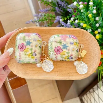 [TPY 2B50] Retro halbtransparente Blume ist geeignet für AirPods Pro2 Generation 3. Generation Bluetooth-Schutzhülle 4 Image
