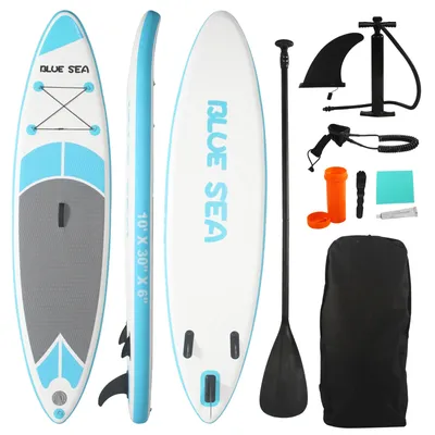 10ft Inflatable Stand Up Paddle Board for Adults, Anti-Slip EVA Deck, SUP Board with Accessories