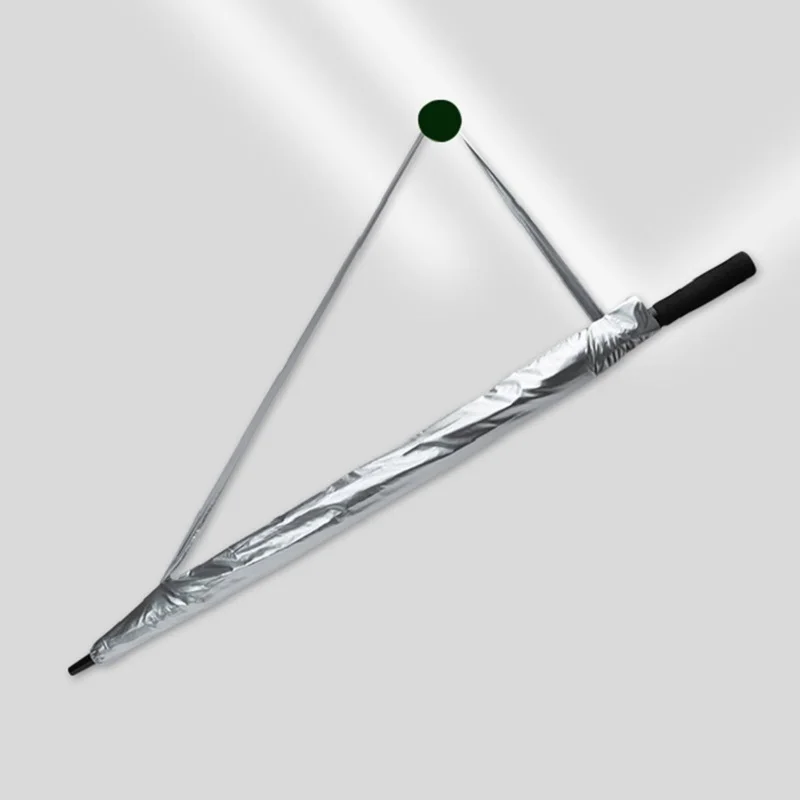Tragbarer, langstieliger automatischer Regenschirm, Titan-Silber-Beschichtung, Anti-Ultraviolett-Sonnenschirm, doppelstöckiger Golfschirm aus Faser Image