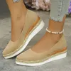 Casual Schuhe für Frauen Schuhe Mit Hohen Absätzen Damen Keil Heels Retro Frauen Pumpen Tiefem Mund