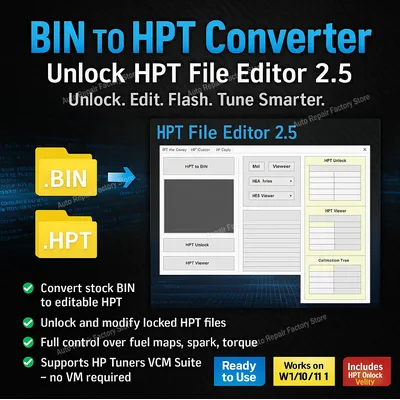 BIN To .HPT Converter HPT File Editor 2.5 Convert Unlock Previously Locked .HPT Files Copy
