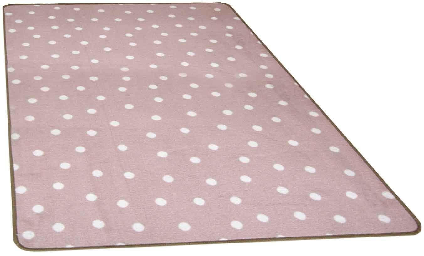 Kinderteppich "PUNTO, Made in Belgium", rosa, B:100 H:5 L:150, Polyamid, PRIMAFLOR-IDEEN IN TEXTIL, Teppiche, Kurzflor, Motiv Punkte, Kinderzimmer Image