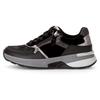 Keilsneaker GABOR ROLLINGSOFT, Damen, Gr. 37, schwarz (schwarz kombiniert), Leder, Lederimitat, sportlich, Schuhe Sneaker, Keilabsatz, Freizeitschuh, Halbschuh, Schnürschuh, Kontrastbesätze