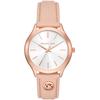 Quarzuhr MICHAEL KORS "SLIM RUNWAY", rosa, Armbanduhren, Damen, Armbanduhr, Damenuhr, Lederarmband, analog