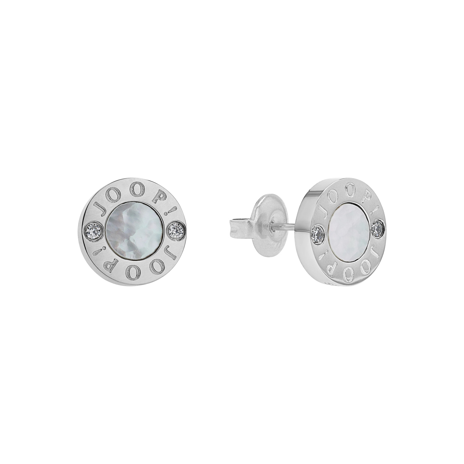 Paar Ohrstecker JOOP "2039777", silber (edelstahlfarben, kristallweiß, kristallweiß), Ohrringe, Damen, Edelstahl, mit Zirkonia (synth.) Image