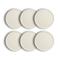 Lot de 6 assiettes à dessert texturées 21cm grès blanc mat
