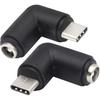 2er-Pack/Typ c) 90-Grad-Typ-C-USB-Stecker auf dc 5,5 x 2,1 mm Buchse, DC-Hohlstecker, Netzteil,