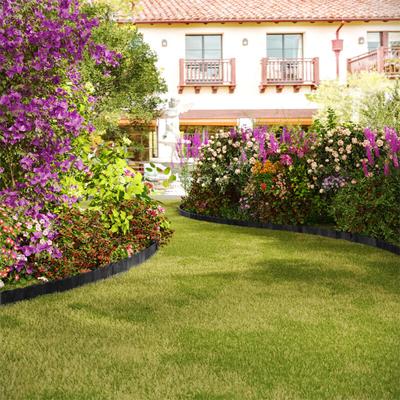 WOLTU Rasenkante Beeteinfassung Holz, Beetumrandung Flexibler Rollborder Gartenpalisade Mähkante Image