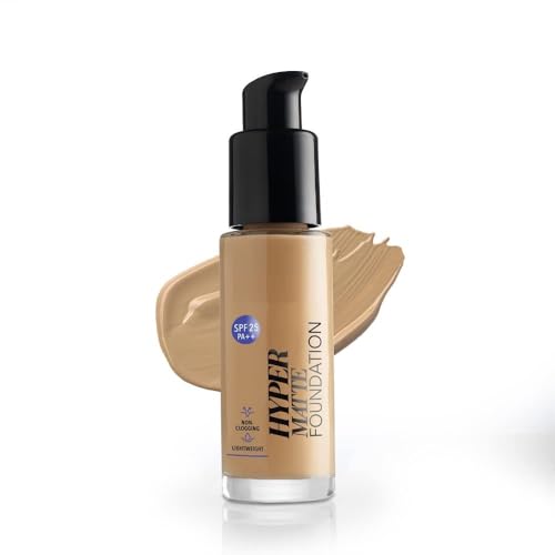 Hyper Matte Foundation – Cream 401 Caramel | SPF 25 PA++ | Matte Finish, Lightweight Formula | Medium Coverage Face Makeup for All Skin Types, 30ml