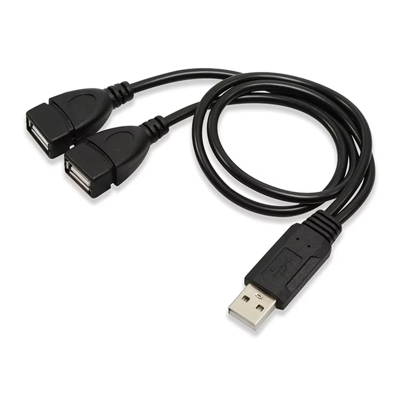Hochwertiges USB 2.0-Kabel, USB-Doppel-Splitter-Adapterkabel, ein bis zwei Buchsen auf USB, 2 Stecker, Stromverlängerungsdatenkabel, 15–30 cm Image