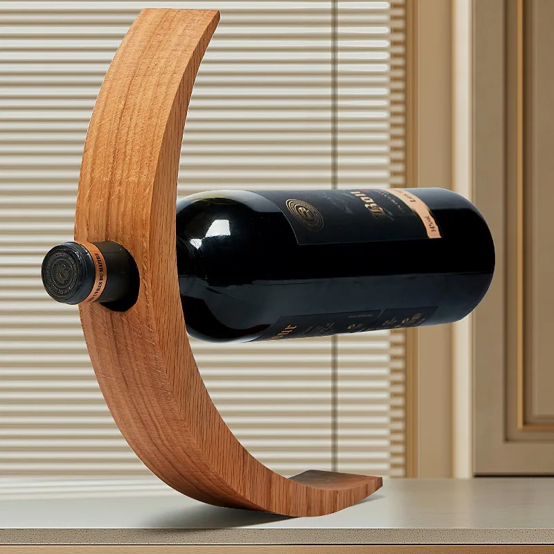 Casier à vin en bois moderne, 1 pièce, décoration créative pour la maison, pour salon, étagère de rangement artisanale, cadeau de pendaison de crémaillère minimaliste