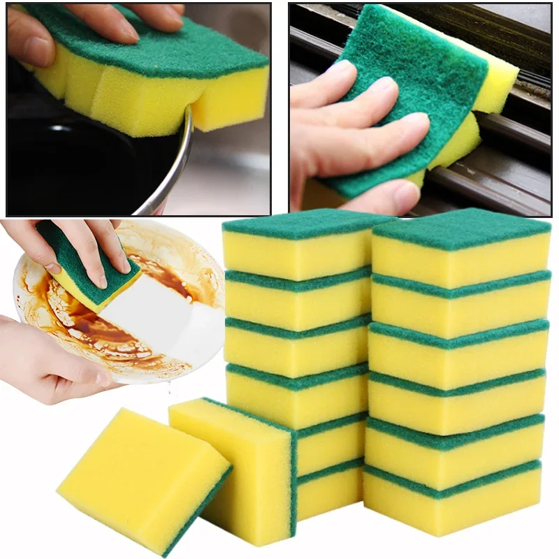 Doppelseitige Scheuerschwämme für die Küche, Geschirrspülschwamm, Scheuerpad, Nano Emery Clean Rub Pot, Rostschüssel, Flecken, Reinigungsschwämme Image