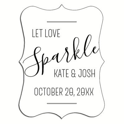 TEMU 50/100pcs Sparkler Tags Wedding, Personalised Wedding Tags For Firework, Diy Sparklers Labels Custom Tag For Wedding Sparklers Image