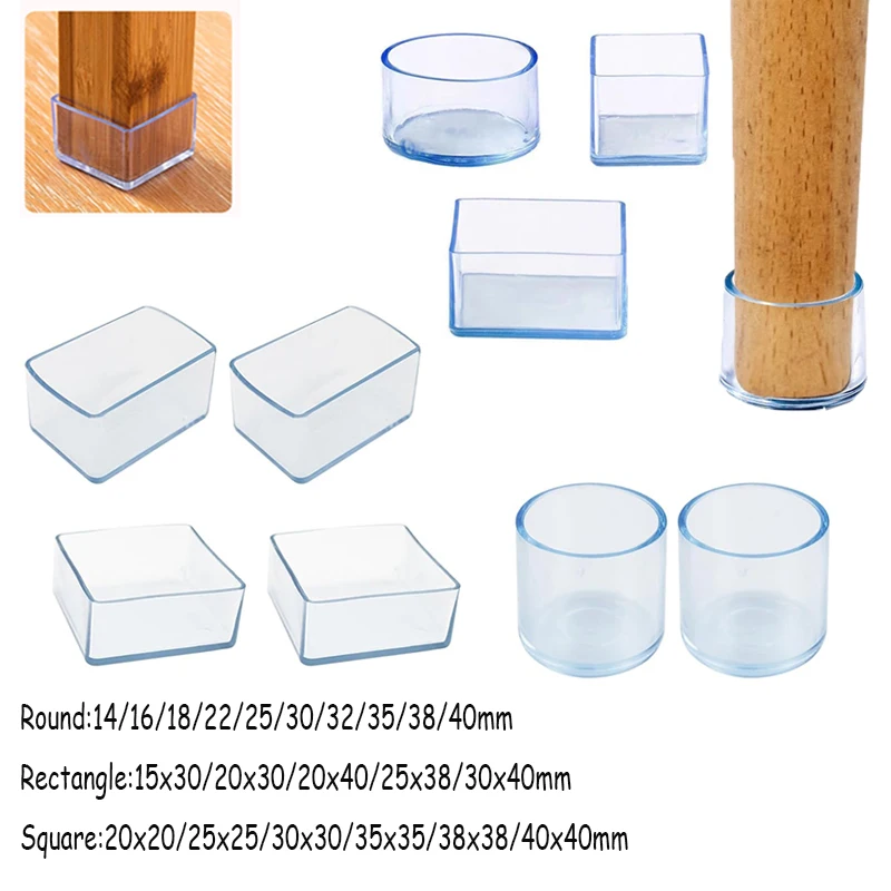 16 Stück ~ 8 Stück Stuhlbeinkappen Gummifüße Schutzpolster Möbel Tischdecken Socken Stecker Abdeckung Möbel Nivellierfüße Home Decor Image