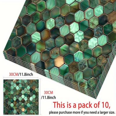TEMU 10pcs Luxury Pattern Pvc Floor Stickers, Self-adhesive Vinyl Decals For Home Bedroom Living Room Kitchen Floor Decoration, Durable And Fashionable, Pvc Floo