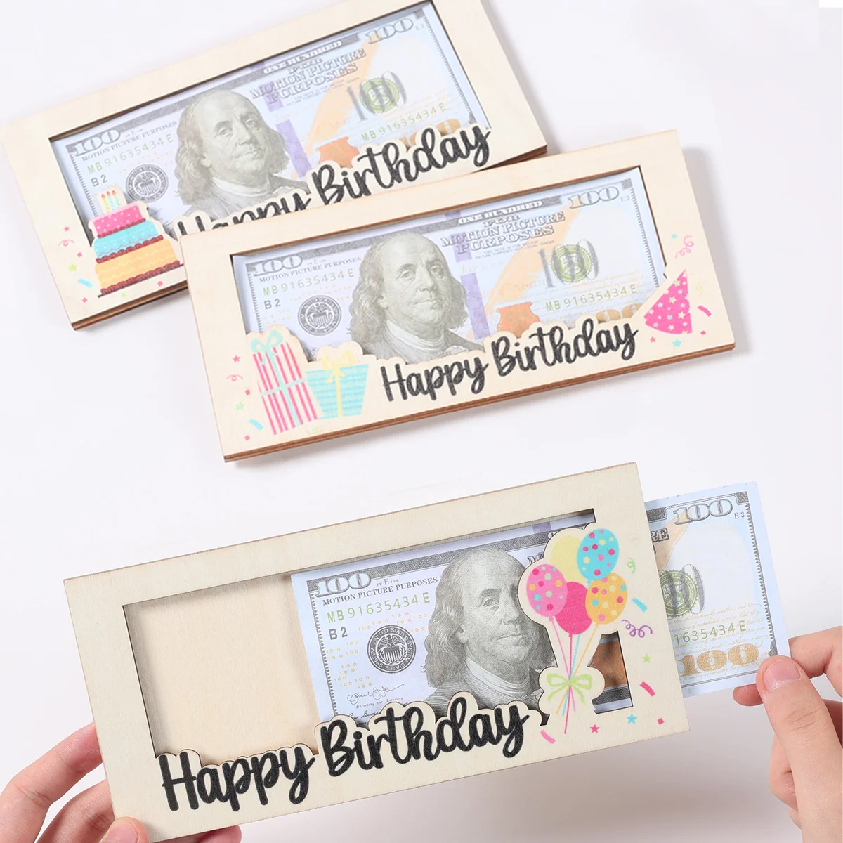 Geburtstag Holz Geldbörse Geburtstag Bargeld Geldbörse Geschenk Alles Gute zum Geburtstag Party Dekoration Kinder Erwachsene Geburtstag Party Supplies Bevorzugung