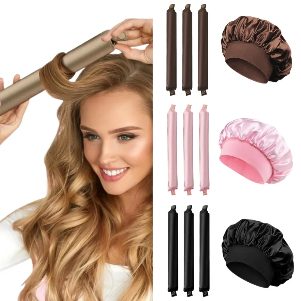 Heatless Curling Rod Stirnband Weiche Lockenwickler Keine Hitze Lockenwickler Lazy Curls Schlafen Flexi Stangen mit Motorhaube Styling Werkzeuge Image