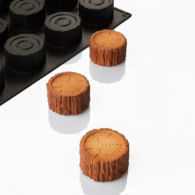 Neue Ankunft Stumpf Design Silikon Kuchen Form Französisch Mousse Foresta Kuchen Form Küche Dessert Zylindrischen Pudding Dekorieren Werkzeug Image