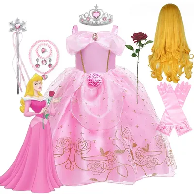 Disney Neue Prinzessin Dornröschen Aurora Kleid für Mädchen Kostüm Kinder Cosplay Phantasie Image