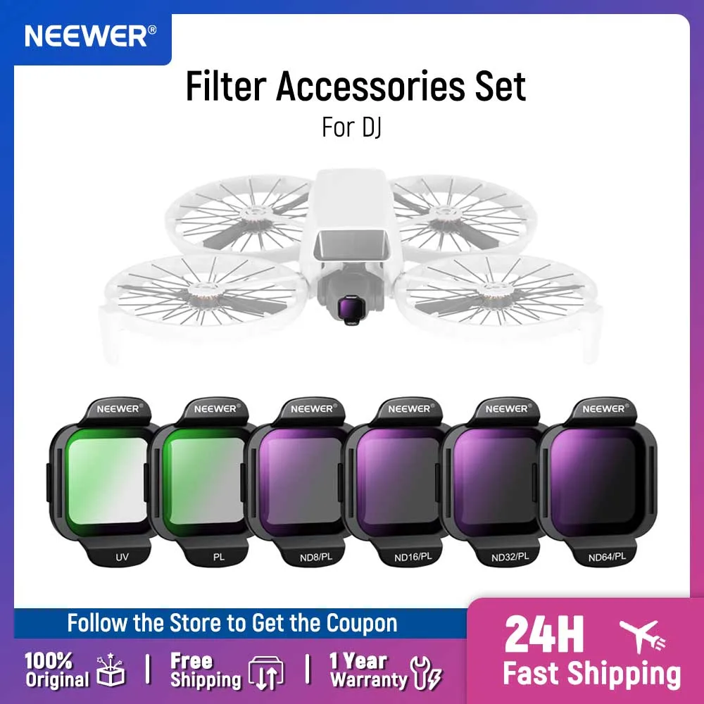 NEEWER ND/PL Filter Zubehör Set für DJI Flip Drone Snap On HD Optisches Glas Neutral Density Polarisierte ND Objektiv Filter Kit Image