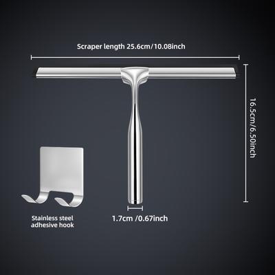 TEMU 1pc Professional Stainless Wiper With , Cleaning Tool For Bathroom, Kitchen, Floor, And Glass Surfaces, Window Cleaning, Scraper Image