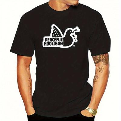 TEMU Lightweight Graphic T-shirt - Breathable Cotton Short-sleeve Crew Neck Tee With Print, Casual Streetwear For , , Machine Washable Image