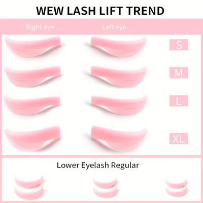 TEMU 14pcs/7sizes Eyelash Perm Pads, Reusable Soft Lash Lift Rods Lami Lamination Roller, Eyelash Curlers For Makeup And Lash Enhancement, Upper And Lower Lash Lift For Salon And Home Use Image