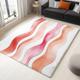 Area Rugs 160 x 230 cm Machine Washable low Pile carpet, Non-Slip Backing Abstract Art Non-Shedding carpet, Minimal Watercolor Wave Pattern Rugs for Living Room Bedroom Kitchen