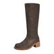 Long Shaft Boots Women's Cowboy Boots: High Ankle Boots Women's With Heel Vintage Wide Shaft Leather Boots Elegant Vintage Slip On Boots Knee High Riding Boots Block Heel Knight Half Boots, coffee, 7
