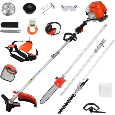 Powerful 52cc 5 in 1 Multi Functional Trimming Tools,Gas Hedge Trimmer,Weed Eater,String Trimmer, 2-Stroke Brush Cutter,Pole Saw