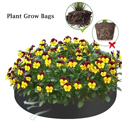Planting Bag Round Raised Planter Fabric Planting Container Grow Bags Garden Bed Plants Nursery Pot for Herb Flower Vegetable