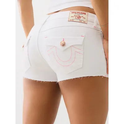 Y2k White Sexy Women Pencil Leggings Jeans American Retro Harajuku Hip Hop Pockets Embroidered Slim Jeans Low Waist Denim Shorts