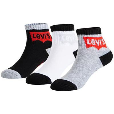 Socken LEVI'S KIDS "BATWING MID CUT3PK", Baby, Gr. 4 (23,5/26,5), schwarz, Polyester, Elasthan, Socken, im 3er-Pack Image