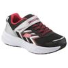 Sneaker SKECHERS "MICROSPEC TREAD", Kinder, Gr. 35, silber (schwarz, silberfarben), Lederimitat, Textil, kontrastfarbene Details, sportlich, Schuhe, Freizeitschuh mit Klettverschluss, Größenschablone zum Download