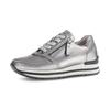 Keilsneaker GABOR "TURIN", Damen, Gr. 39, silber (silberfarben), Nappaleder, metallic, sportlich, Schuhe, in Komfortweite H (= sehr weit)