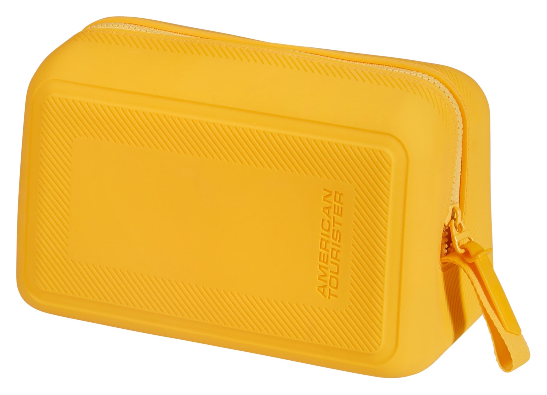 Kosmetiktasche AMERICAN TOURISTER "URBAN GROOVE", Gr. B/H/T: 13cm x 15cm x 25cm, gelb (golden gelb), Silikon, Taschen, Kulturbeutel Kulturtasche Toiletry Bag Wash Bag Image