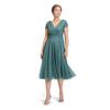 Cocktailkleid VERA MONT "Vera Mont Damen Cocktailkleid im Glitzer-Look", Damen, Gr. 40, Normalgrößen, grün (grün, grau), Netz, Obermaterial: 100% Polyester. Futter: 100% Polyester., elegant, ausgestellt kurz, V-Ausschnitt, Halbarm, Kleider, Stoff