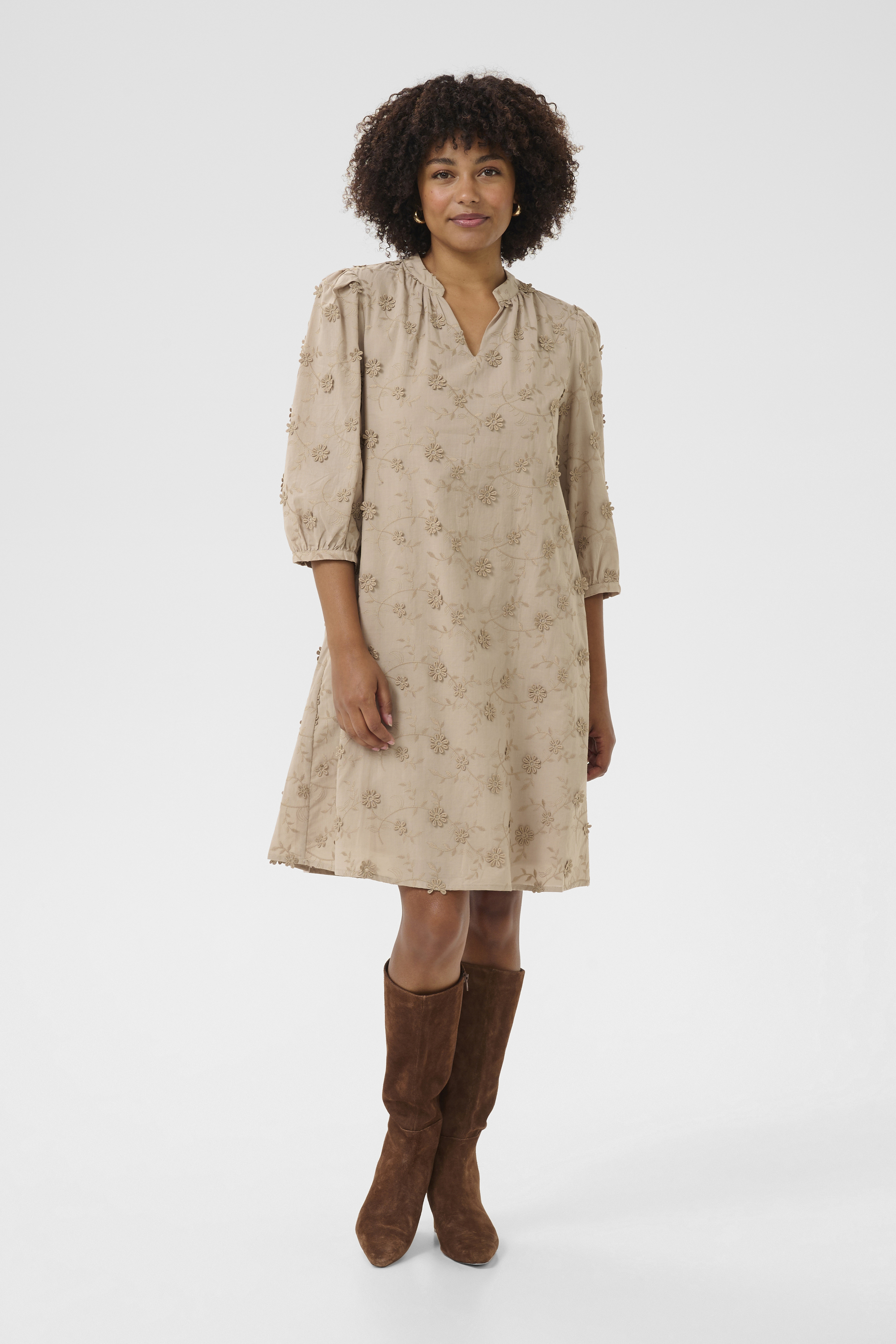 Kleid A-shape beige