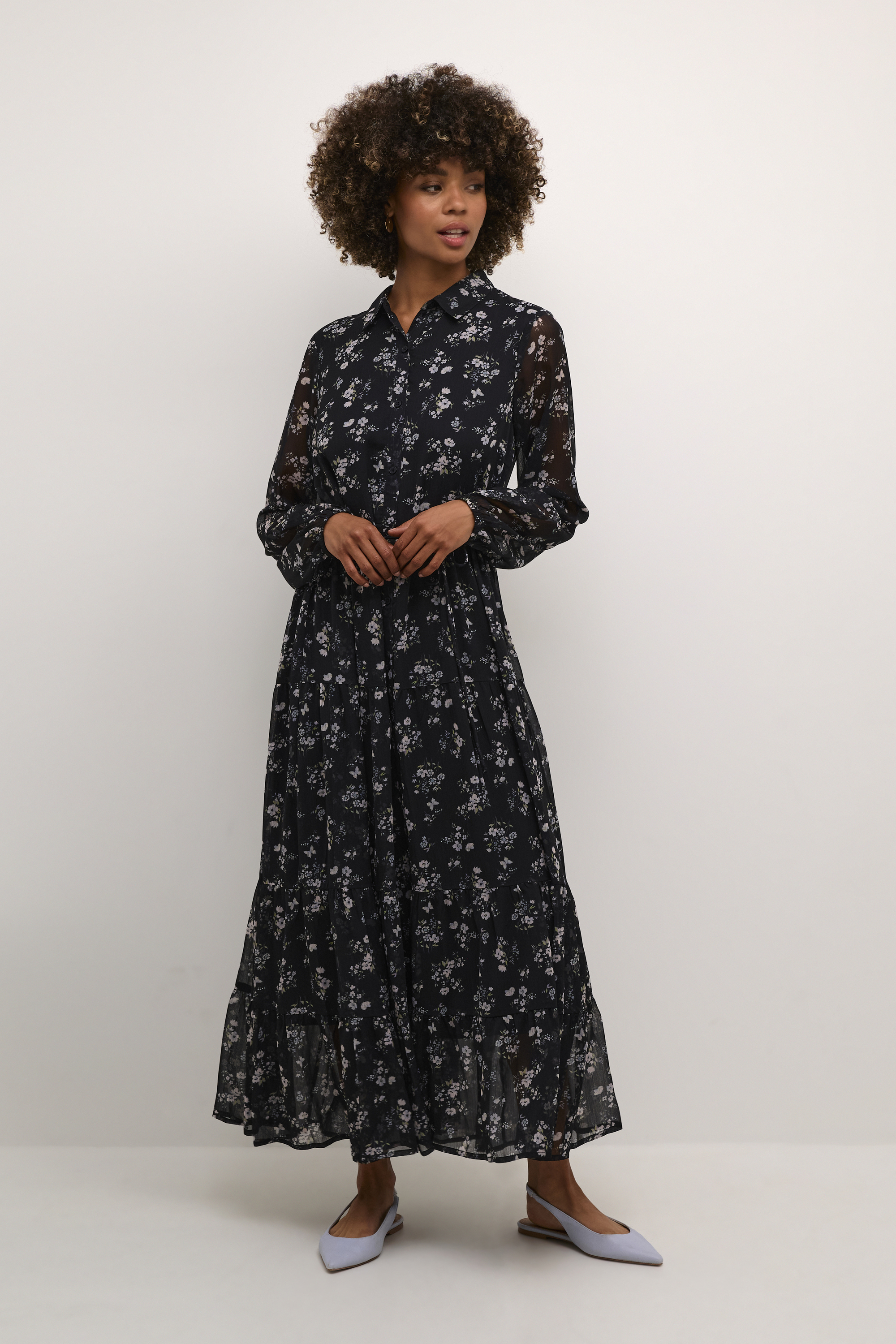 Kleid A-Form black white