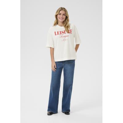 T-shirt Loose fit Chalk w. Fiery Red Image