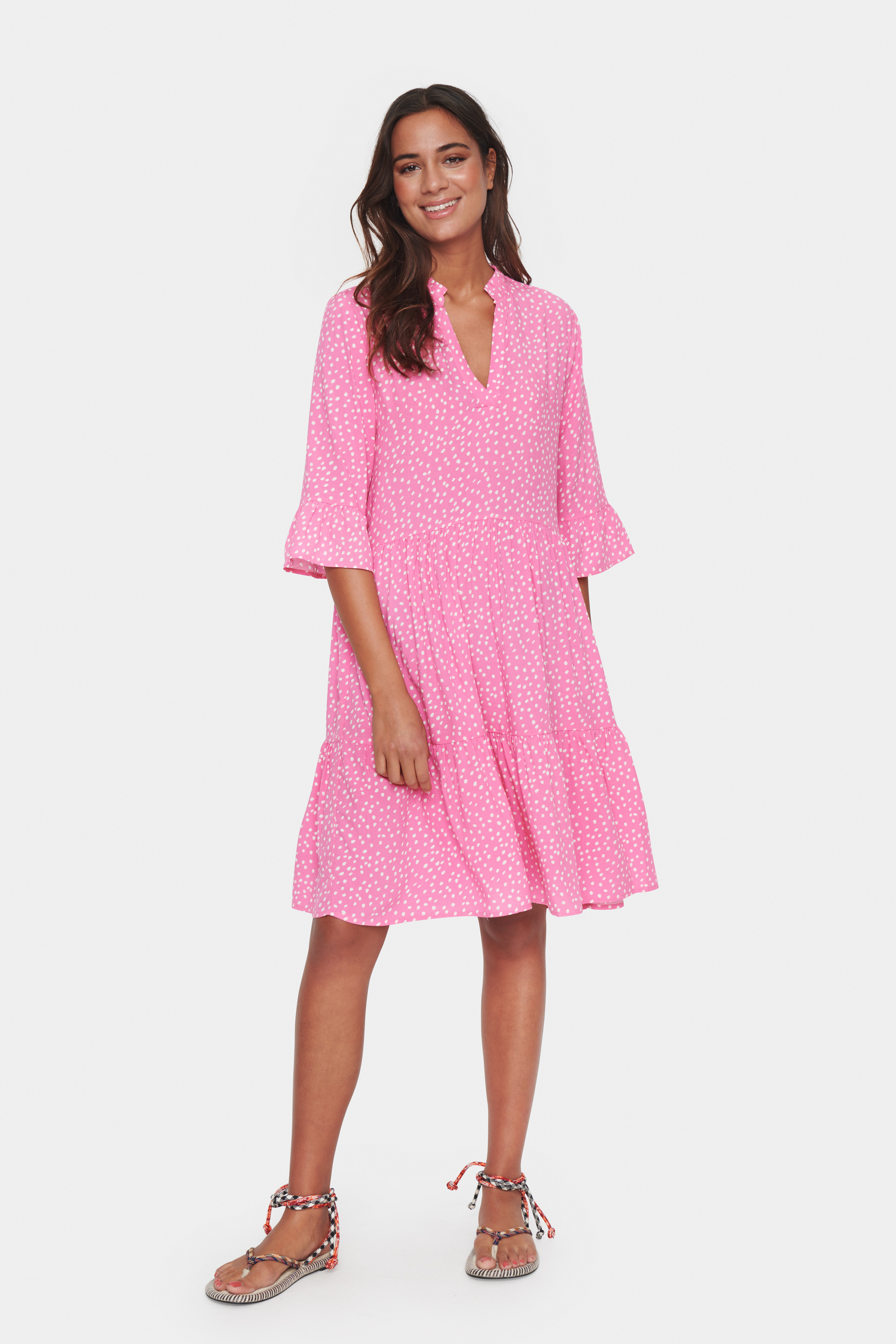 Kleid Casual fit pink white