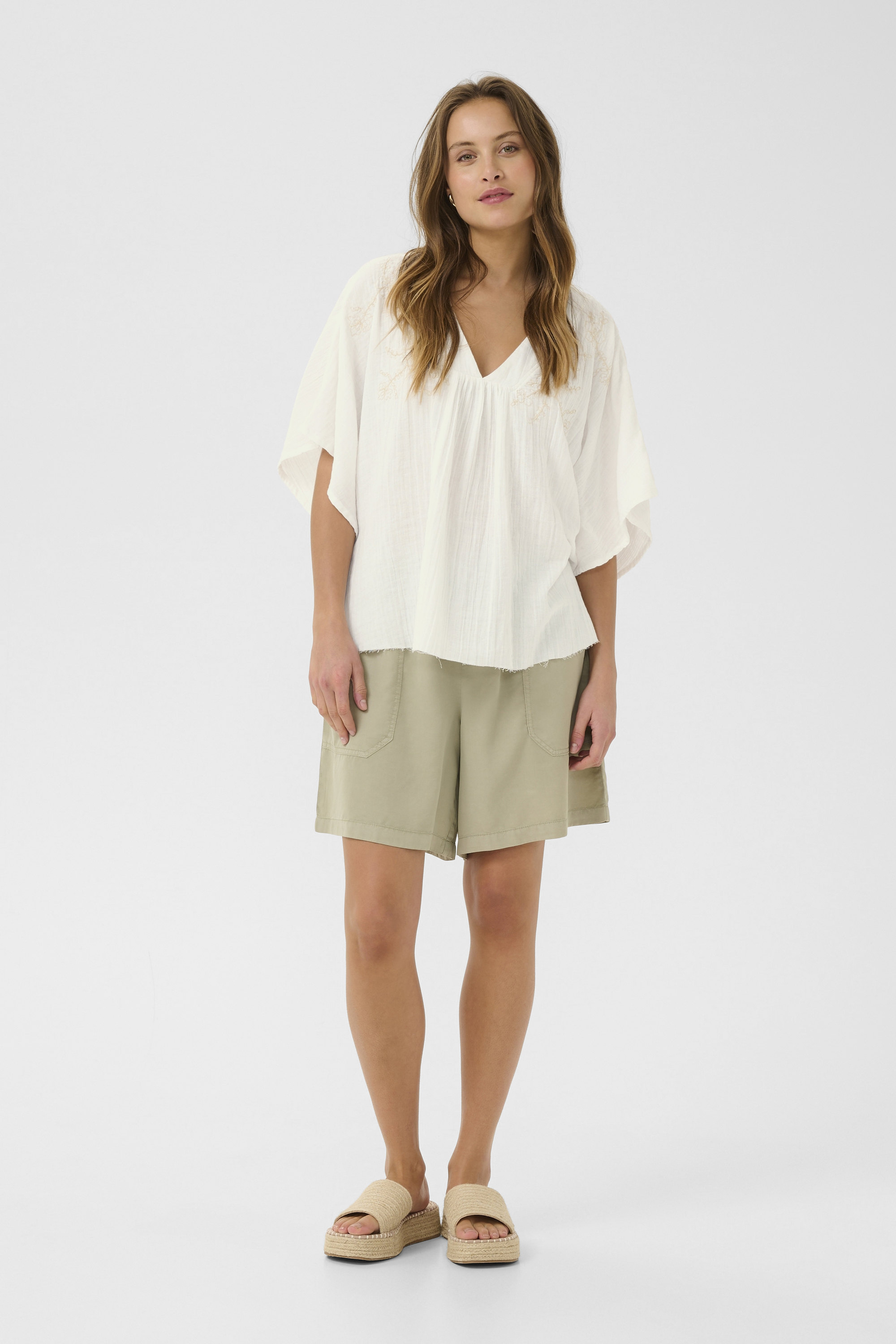 Kurzarm-Bluse Oversize fit Spring Gardenia white Image
