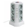 Dpzo - Multipresa con protezione da sovratensioni, multipresa elettrica con 5 porte usb e 12 prese,