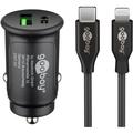 Dual USB set di ricarica rapida per auto Lightning (27 W), adattatore di ricarica per auto con 1x